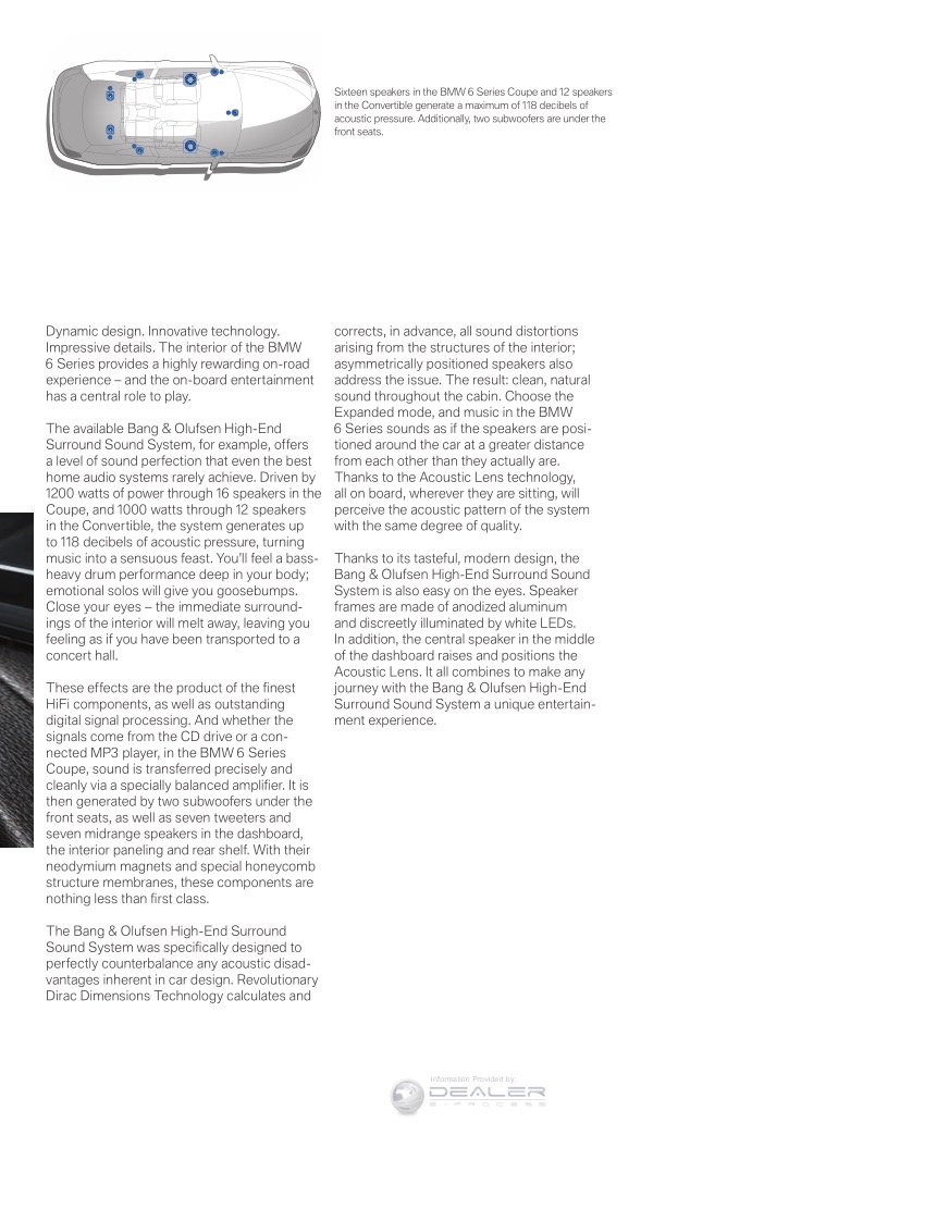 2012 BMW 6-Series Brochure Page 20